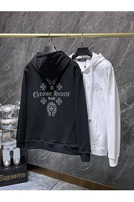 クロムハーツ ラインストーンホースシューサンスクリット文字クロスフード付きスウェットシャツ