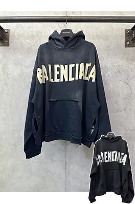 バレンシアガ Balenciaga シルバーテーププリントフード付きスウェットシャツ