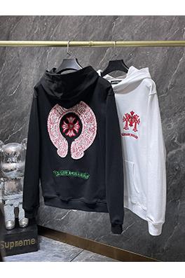 クロムハーツ 馬蹄形のクロスハンドメイドカスタムアップリケ刺繍パーカー