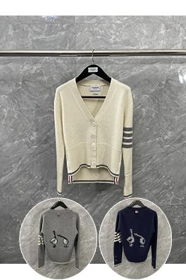 トムブラウン 新作のヘビーデューティー刺繍りワイルドグースウールカーディガン