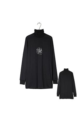 リックオウエンス 高温でに熱圧されたスパンコールのスタンドカラー長袖シャツ