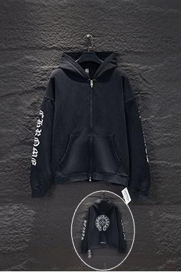 クロムハーツコピー 新しいダメージのダブルジッパージャケット