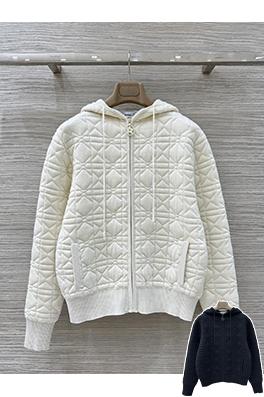 ディオール 無地ダイヤモンド柄フード付きニット長袖カーディガン