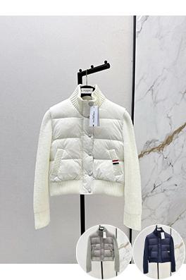 トムブラウンスーパーコピー スタンドカラーのウールトリムショートダウンジャケット