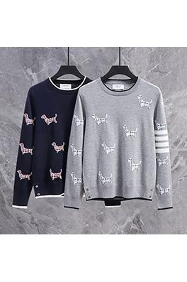 トムブラウン 子犬プリントのジャカードウールクルーネックセーター