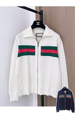グッチ 新しいロゴ入りツートンカーディガン