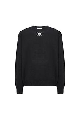 セリーヌ 凱旋門ジャカードクルーネックセーター