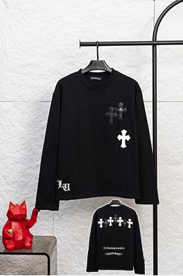 クロムハーツ 襟にシルバーのクロストリムが付いた長袖シャツ