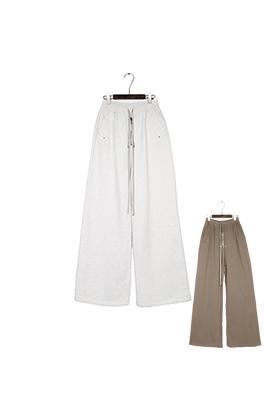 リックオウエンス ジッパー付きワイドレッグストレートパンツ