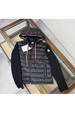 モンクレールスーパーコピー ウールトリムのフード付きニットメンズダウンジャケット