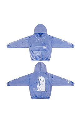 セントマイケル にキャラクターの頭を彩色の古したパーカー