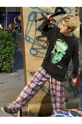 セントマイケルコピー 「スマイリーフェイスロゴ」プリント長袖シャツ