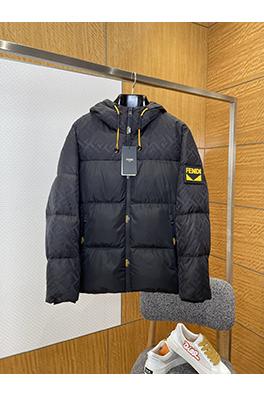 フェンディ モンスターアルファベットジャカードフード付きダウンジャケット