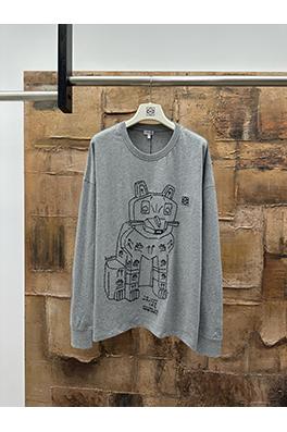 ロエベ ライスヌードル猫の刺繍と長袖シャツ