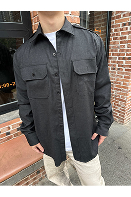 マルタンマルジェラ ステッチが見えるウールシャツ