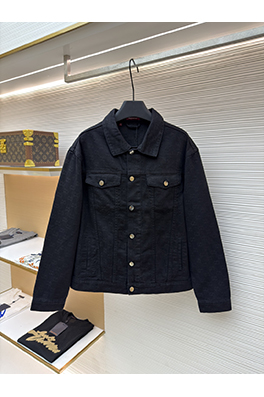 グッチ ダークパターンのジャカードデニムジャケット