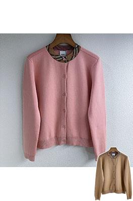 バーバリーコピー 新作チェック柄パッチワークカラーニットカーディガン