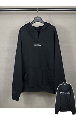 バレンシアガコピー BALENCIAGA 新ロゴ刺繍ポロカラーフード付きスパーカー
