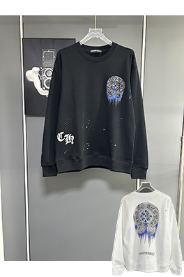 クロムハーツ 新作グラフィティレターロゴ刺繍クルーネックスパーカー