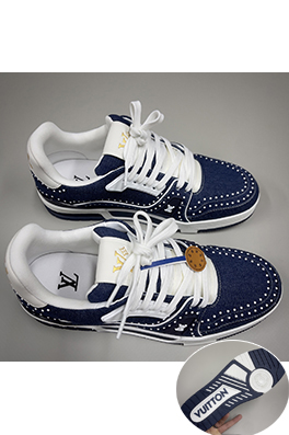 ルイヴィトン LV Trainer Sneaker ロゴエンボスカップルスニーカー