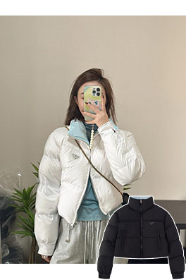 プラダ 新作レディースショートスタンドカラーダウンジャケット