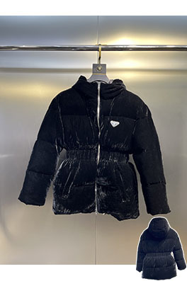 プラダ 新しいレディースベルベットアントウエストダウンジャケット