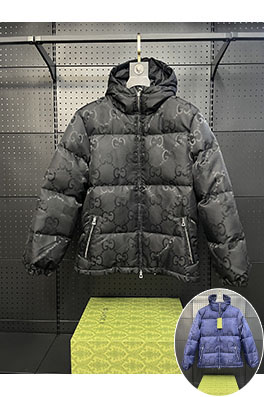 グッチ 公式サイト限定ダブルGジャカードフードダウンジャケット