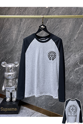 クロムハーツ サンスクリット刺繍文字カラーブロック長袖シャツ