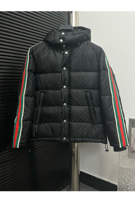 グッチ カラーブロックパッチワークウェビングダウンジャケット