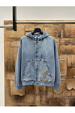 ルイヴィトン 刺繍入りフード付きデニムジャケット