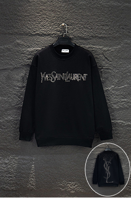 サンローラン オーストリアのラインストーンクルーネックスウェットシャツ