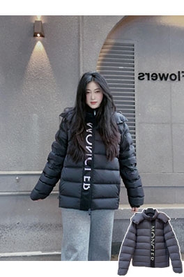 モンクレール ブラック ウォリアー デタッチャブル フード付きダウンジャケット