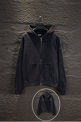 バレンシアガ Balenciaga ウォッシュのダメージフード付きジャケット