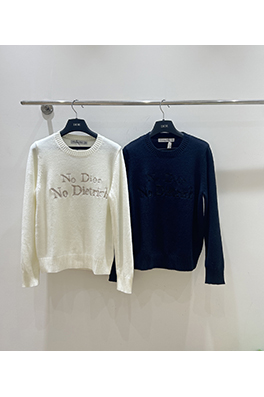ディオールコピー 新しい文字の刺繍ニットクルーネックセーター