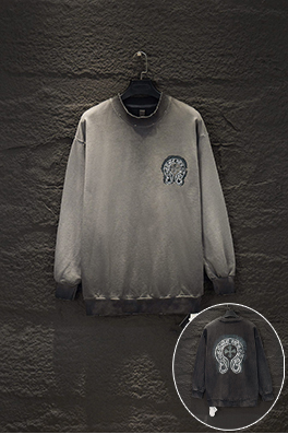 クロムハーツ 新しいダメージのカラーブロッククルーネックスウェットシャツ