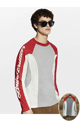 ルイヴィトン スキーシリーズ パッチワーク 長袖シャツ