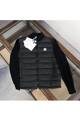 モンクレール パッチワークキルティングニットダウンカーディガン