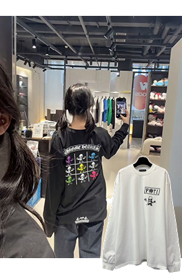 クロムハーツ FOTI システム ブラック＆ホワイト ナイングリッド クルーネックロングスリーブシャツ