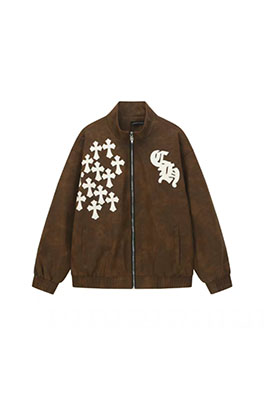 クロムハーツ ランウェイスタイルのスエードジャケット