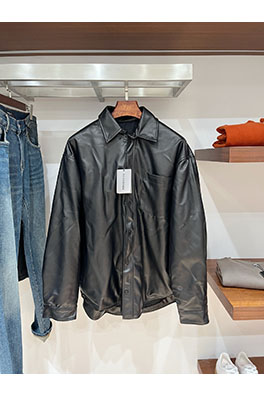 バレンシアガコピー Balenciaga パーカーチェーンフード付きレザージャケット