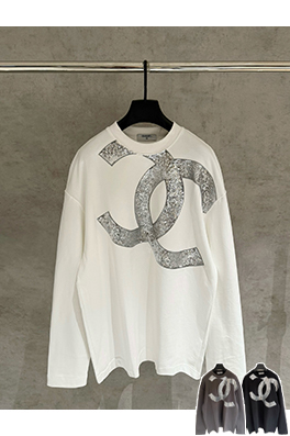 シャネル 新作スパンコール付きヘビーウェイト長袖スウェットシャツ