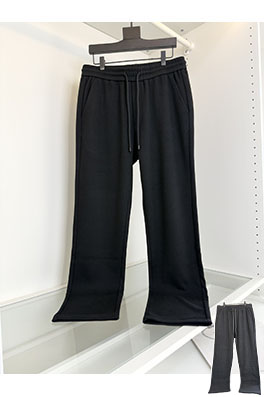 プラダ ピケカシミアとウール混紡のスリムストレートレッグカジュアルパンツ