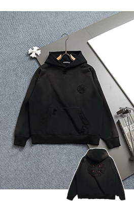 クロムハーツ ウォッシュデニム刺繍ロゴパーカー