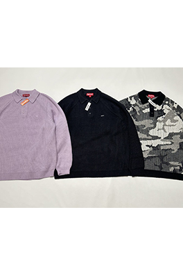 シュプリーム SMALL BOX POLO SWEATER 刺繍ロゴニット長袖ポロシャツセーター