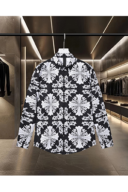 クロムハーツ ダークスタイルのクロスデジタルプリント長袖シャツ