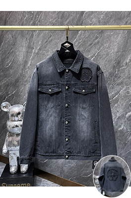 クロムハーツスーパーコピー 秋のサンスクリット刺繍デニムジャケット