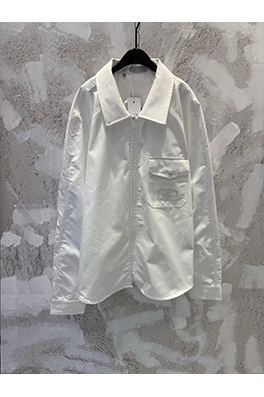 ディオール SUMMER ホワイトの軽量コットンンベロープポケットジップアップシャツジャケット