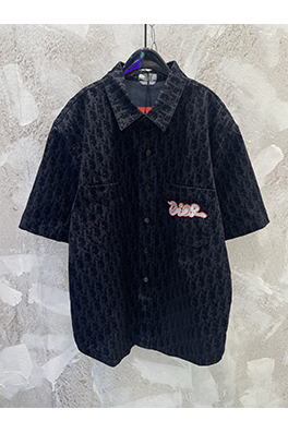 ディオールコピー 限定巳年 フロックプリント 刺繍 デニム 半袖ジャケット