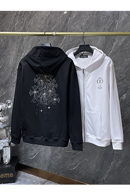 クロムハーツスーパーコピー ハンドメイドラインストーンクロススタッドスウェットシャツ