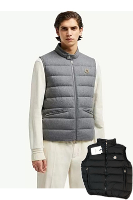 モンクレールスーパーコピー Gallienne 新作レザーバッジウールダウンベスト